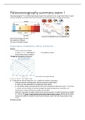 Summary "Physical Oceanography" Exam I of Paleoceanography