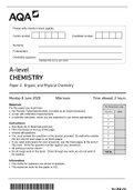 AQA A Level Chemistry 2020 Paper 2