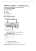 Summary "Chemical Oceanography" Exam II of Paleoceanography