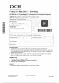 Official BUNDLED OCR GCSE Chemistry B Twenty First Century Science J258/01, 02, 03, 04: (Breadth in Chemistry &Depth in Chemistry) ((Foundation Tier & Higher Tier) Question Paper +  Mark Scheme 2024