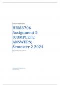 HRM3706 Assignment 5 (COMPLETE ANSWERS) Semester 2 2024 - DUE 2024 ; 100% TRUSTED Complete, trusted solutions and explanations. Ensure your success with us..