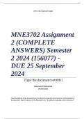 MNE3702 Assignment 2 (COMPLETE ANSWERS) Semester 2 2024 (156077) - DUE 25 September 2024 ; 100% TRUSTED Complete, trusted solutions and explanations  Ensure your success with us..