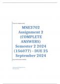 MNE3702 Assignment 2 (COMPLETE ANSWERS) Semester 2 2024 (156077) - DUE 25 September 2024 ; 100% TRUSTED Complete, trusted solutions and explanations  Ensure your success with us..