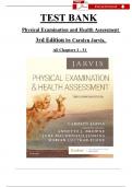 TEST BANK For Physical Examination and Health Assessment, 3rd Edition by Carolyn Jarvis, Verified Chapters 1 - 31, Complete Newest Version