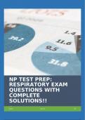 NP TEST PREP: RESPIRATORY EXAM QUESTIONS WITH COMPLETE SOLUTIONS!!