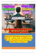 NUR2502 Multidimensional Care 3 MDC III - 2 Dose Calc, 6 SATA Exam 1 Review Questions and Answers | 100% Pass | Grades A+