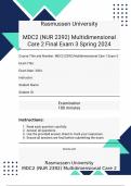 MDC2 (NUR 2392) Multidimensional Care 2 Final Exam 3 With Verified Solutions