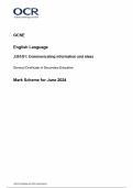 OCR GCSE English Language    J351/01: Communicating information and ideas    General Certificate of Secondary Education    Mark Scheme for June 2024 