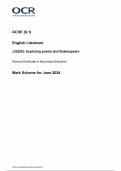 OCR GCSE (9-1) English Literature    J352/02: Exploring poetry and Shakespeare    General Certificate of Secondary Education    Mark Scheme for June 2024 