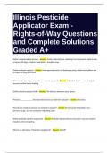 Illinois Pesticide Applicator Exam - Rights-of-Way Questions and Complete Solutions Graded A+