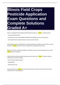 Illinois Field Crops Pesticide Application Exam Questions and Complete Solutions Graded A+