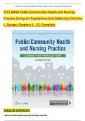 Public / Community Health and Nursing Practice: Caring for Populations, 2nd Edition TEST BANK by Christine L. Savage, Verified Chapters 1 - 22, Complete Newest Version