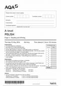 AQA A level POLISH Paper 1  2024 QUESTION PAPER Reading and Writing (76871)