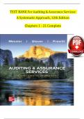 Test Bank for Auditing Assurance Services by william Messier 11th edition |Complete