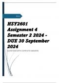 HSY2601 Assignment 4 Semester 2 2024 - DUE 30 September 2024