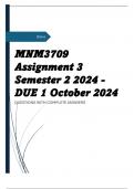 MNM3709 Assignment 3 Semester 2 2024 - DUE 1 October 2024