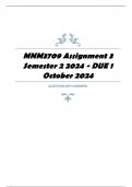 MNM3709 Assignment 3 Semester 2 2024 - DUE 1 October 2024