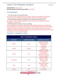 STRAIGHTERLINE BIO 201L Lab 6 : The skeletal system (Straighterline) 2022