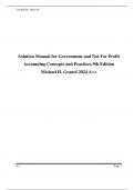 Solution Manual for Government and Not For Profit  Accounting Concepts and Practices 9th Edition  Michael H. Granof 2024 A++