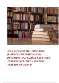 ACCT 212 FINAL MC - PROF KOSS (LIBERTY UNIVERSITY) EXAM QUESTIONS AND CORRECT DETAILED ANSWERS (VERIFIED ANSWERS) ALREADY GRADED A+