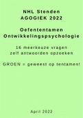 Oefen tentamen ontwikkelingspsychologie (nieuw 2022) o.b.v. Feldman - Pedagogiek Stenden Hogeschool - 16 meerkeuzevragen ZELF antwoorden opzoeken