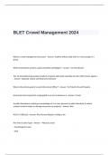 BLET Crowd Management  Exam Questions and Answers-2024