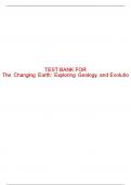 Test Bank For The Changing Earth: Exploring Geology and Evolution - 7th - 2015 All Chapters - 9781285733418