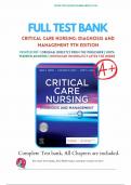 Test Bank for Critical Care Nursing: Diagnosis and Management 9th Edition By Linda D. Urden; Kathleen M. Stacy; Mary E. Lough Chapter 1-41 Complete Guide A+