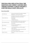 CBIS EXAM 2024-2025 ACTUAL EXAM /200 QUESTIONS AND CORRECT ANSWERS (100% VERIFIED ANSWERS) | ALREADY GRADED A+ (CERTIFIED BRAIN INJURY SPECIALIST)