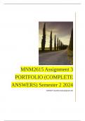 MNM2615 Assignment 3 PORTFOLIO (COMPLETE ANSWERS) Semester 2 2024