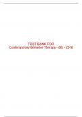 Test Bank For Contemporary Behavior Therapy - 6th - 2016 All Chapters - 9780357671290