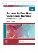 TEST BANK- Success in Practical Vocational Nursing from Learner to Leader, 10th Edition by Lisa Carroll-Chaps 1-19 With Detailed Rationales