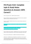 FCS Praxis 5122- Complete topic & Study Notes Questions & Answers 100% Correct!!