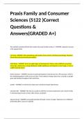 Praxis Family and Consumer Sciences (5122 )Correct Questions & Answers(GRADED A+)