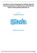 Test Bank for Davis Advantage for Pediatric Nursing: Critical Components of Nursing Care, 3rd Edition by Kathryn Rudd Updated 2024/2025 A+
