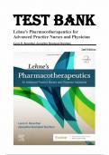 Test Bank Lehne’s Pharmacotherapeutics for Advanced Practice Nurses and Physician Assistants 2nd Edition by Laura D. Rosenthal & Jacqueline Rosenjack Burchum 9780323554954 Chapter 1-92| Complete Guide A+