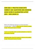 CEBS-GBA 1- PRACTICE EXAM WITH CORRECT 100+ QUESTIONS AND ANSWERS GOOD SCORE IS GUARANTEED LATEST 2024 – 2025 GRADE A+ 