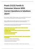 Praxis (5122) Family & Consumer Science With Correct Questions & Solutions 2024!!