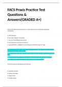 FACS Praxis Practice Test Questions & Answers(GRADED A+)