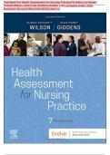 Test Bank For Health Assessment for Nursing Practice 7th Edition by Susan Fickertt Wilson, Jean Foret Giddens Chapter 1-24 ) |Complete Guide | With Rationales | Revised Edition 2024-2025|Graded A+|