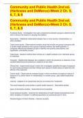 Community and Public Health 2nd ed. (Harkness and DeMarco)-Week 2 Ch. 5, 6, 7, & 8 all 93 questions fully answered Community and Public Health 2nd ed. (Harkness and DeMarco)-Week 2 Ch. 5, 6, 7, & 8 all 93 questions fully answered Community and Public Heal