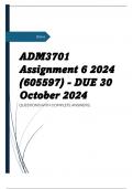 ADM3701 Assignment 6 2024 (605597) - DUE 30 October 2024