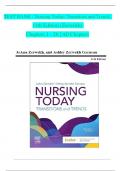 TEST BANK For Nursing Today: Transition and Trends, 11th Edition (Zerwekh), Verified Chapters 1 - 26, Complete Newest Version