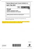 Pearson Edexcel Level 1/Level 2 GCSE (9–1) April / May 2024 Greek PAPER 2:  Speaking in Greek General instructions to the teacher 2024