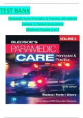 TEST BANK For Paramedic Care: Principles & Practice, 6th edition Volume 2 by Bledsoe, ISBN: 9780136914778, All 7 Chapters Covered, Verified Latest Edition