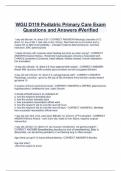 WGU D119 Pediatric Primary Care Exam Questions and Answers #Verified