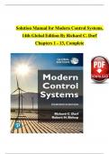 Solution Manual for Modern Control Systems, 14th edition By Richard C. Dorf