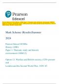 Pearson Edexcel GCSE In History (1HI0) Paper 1: Thematic study and historic environment (1HI0/12)  Option 12: Warfare and British society, c1250–present and London and the Second World War, 1939–45 Mark Scheme (Results) Summer 2024