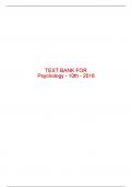 Test Bank For Psychology - 10th - 2016 All Chapters - 9781305114302