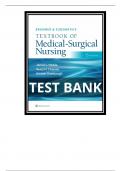 Test Bank - Brunner & Suddarth's Textbook of Medical-Surgical Nursing 15th Edition by Janice L Hinkle, Kerry H. Cheever & Kristen Overbaugh - Complete, Elaborated and Latest Test bank. ALL Chapters (1-68) Included and Updated for 2023